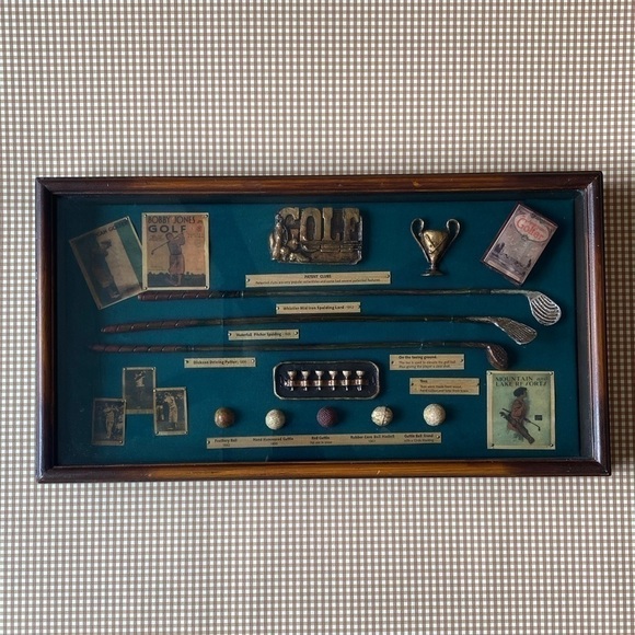 Vintage History of Golf shadow box decor case